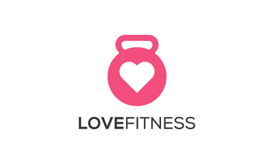 Obraz premium Combination logo from heart and gym or fitness symbol logo design concept