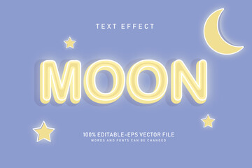 moon text effect editable vector file text design vector