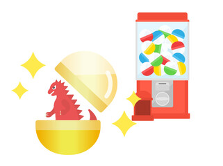 ガチャガチャのイラスト