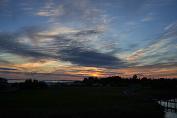 Sunset over the beach in Baltic sea