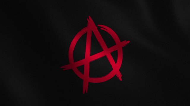 Anarchy flag waving. Abstract background. Looped animation
