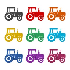 Tractor icon, color set
