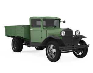Fototapeta premium Retro Flatbed Truck Isolated