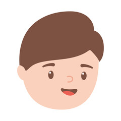 boy face cartoon character isolated design white background