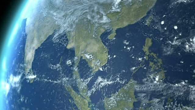 Earth  Zoom of Asia through clouds to see the Earth from space. Elements of this image furnished by NASA