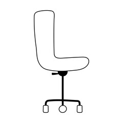 office chair comfort isolated design white background line style