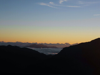 sunrise over the mountains in Taiwan