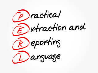 PERL - Practical Extraction and Reporting Language acronym, technology concept background