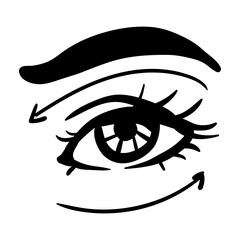 Black line simple illustration of woman eye