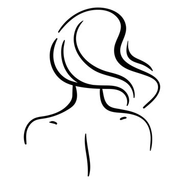 Fashion Portrait Of Woman Head From Back