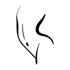 Woman line body illustration in minimal style