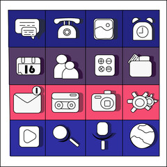 network web icons set in color vektor