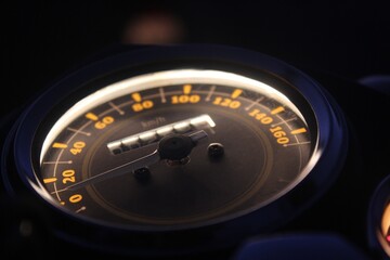 motorcycle odometer during night time