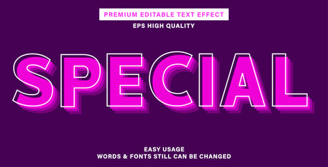 Editable text effect special