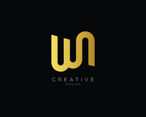 Fototapeta na wymiar Professional and Minimalist Letter WN Logo Design, Editable in Vector Format