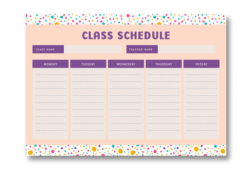 Polka Dots Class Planner Layout