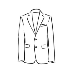 Drawing one continuous line. Men's jacket. Linear style, men's blazer vector sketch illustration