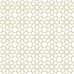 Seamless arabic geometric ornament in brown color.