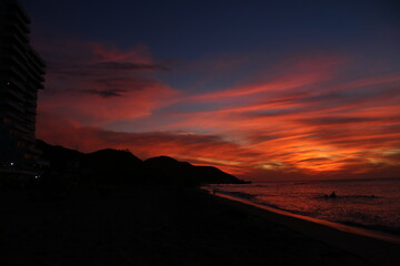 coucher soleil plage mer