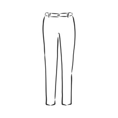 technical sketch of trousers, classic trousers, vector sketch illustration