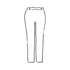 technical sketch of trousers, classic trousers, vector sketch illustration