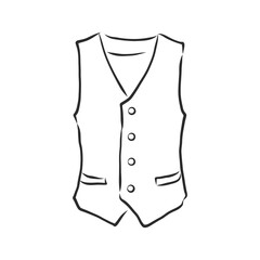 Waistcoat vector sketch icon isolated on background. Hand drawn Waistcoat icon. classic vest, vector sketch illustration