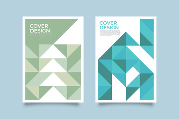 Fototapeta premium Modern retro geometric covers set, minimal covers design. Colorful geometric background, vector illustration.