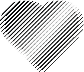 Love Brush Stroke Heart . Vector 