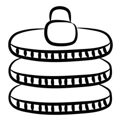 
Secure server with lock in modern doodle style 
