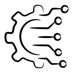 
Mining technology icon design, editable doodle vector 
