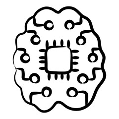 
Artificial intelligence, a hand drawn vector stylem of neural network
