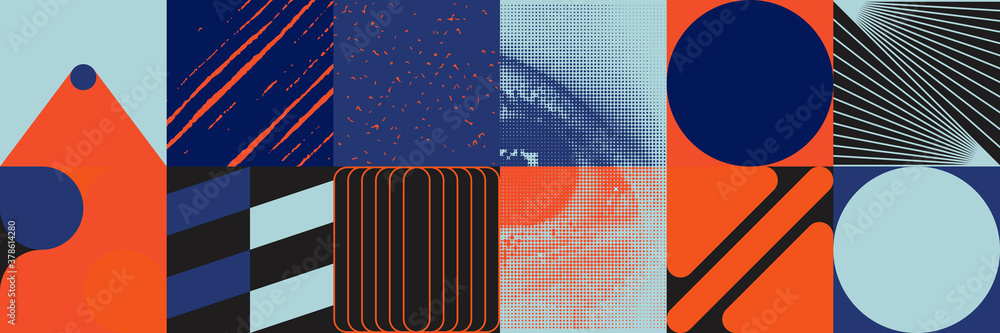 Poster deconstructed abstract vector pattern design