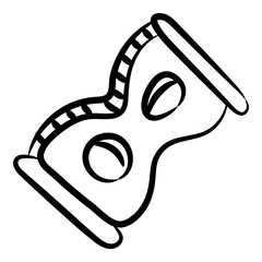 
Modern hourglass vector style, hand drawn sand timer 
