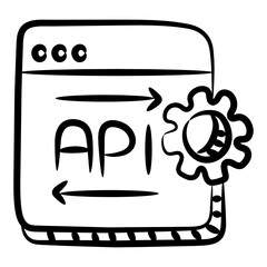 
API interface vector in modern doodle line style 
