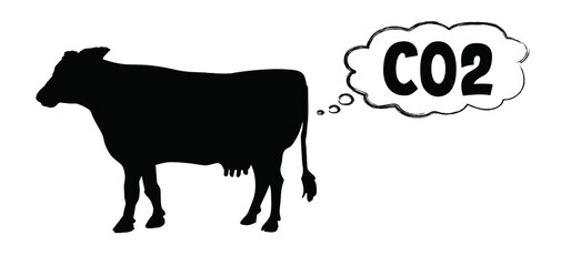 CH4 CO2 NOx emissions from Cows Vector sign What does cow say moo, boe moooo Carbon emission reduction dioxide formula symbol pollution environment combustion concept products clean eco ecology earth