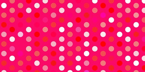 Light pink, red vector background with spots.