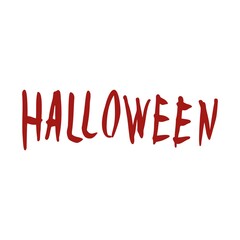 Happy Halloween. Lettering Halloween isolated on a white background. Ticket, invitation to a Halloween party.