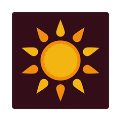 sun summer weather icon block and flat