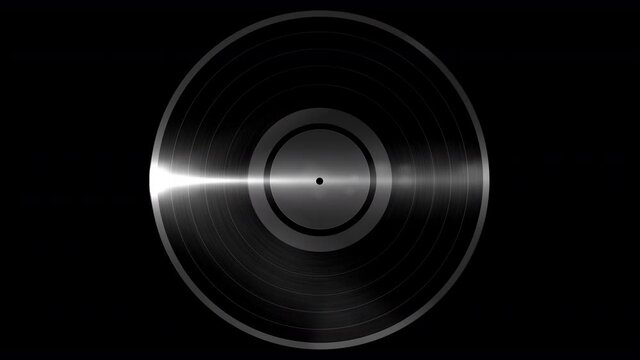 Abstract black vinyl record with very fast spin