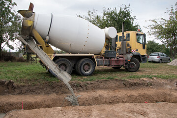 Foundations for the family house under construction