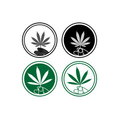 Marijuana icon in trendy flat design