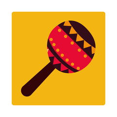 maraca music instrument celebration icon block and flat