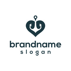 Ace anchor logo design vector