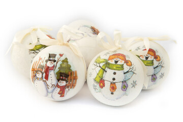 Christmas toy for the Christmas tree and new year, beautiful ball isolated on the white background.