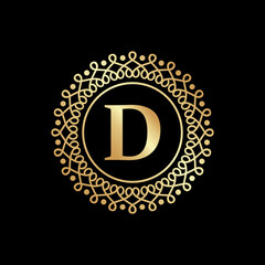 Naklejka premium D Letter Luxury Logo Design Template Inspiration