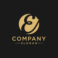 E Letter Luxury Logo Design Template Inspiration