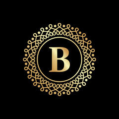 B Letter Luxury Logo Design Template Inspiration