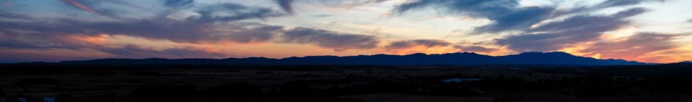 Panoramic view of the Sierra del Teleno at sunset. Montes de Le&oacute;n, Castilla y Le&oacute;n, Spain.