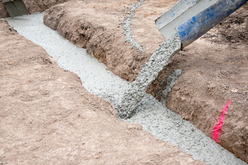 Foundations for the family house under construction