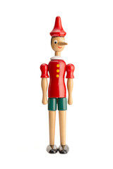 Pinocchio puppet isolated on white background
